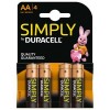 Duracell batterij aa per 4 st.