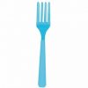 Bibo gekleurde vorken licht blauw, 17cm, 20st